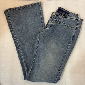 OTB One Tuff Babe Jeans Sz 5/6 Y2K Bootcut Wide‎ Leg No Back Pocket Low Rise